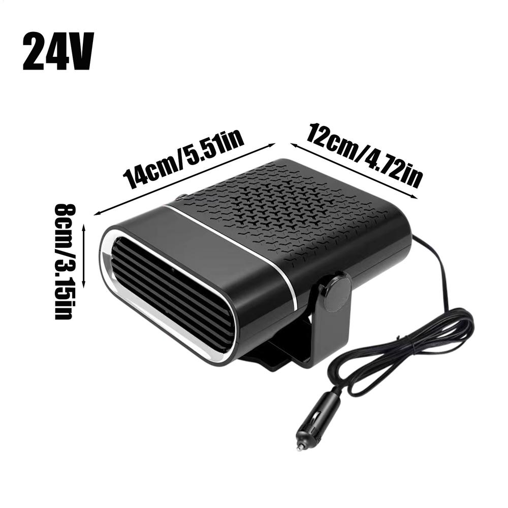 Car Heater Fan Adhesive 12V 150W/24V 260W Defogger Electric Heater Car Interior Air Purification Heater Rotatable for Windshield