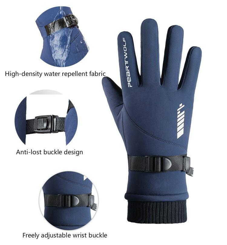 Warm Gloves Men's Outdoor Touch Screen Winter New Ski Gloves Windproof and Water-repellent Non-slip Riding Gloves