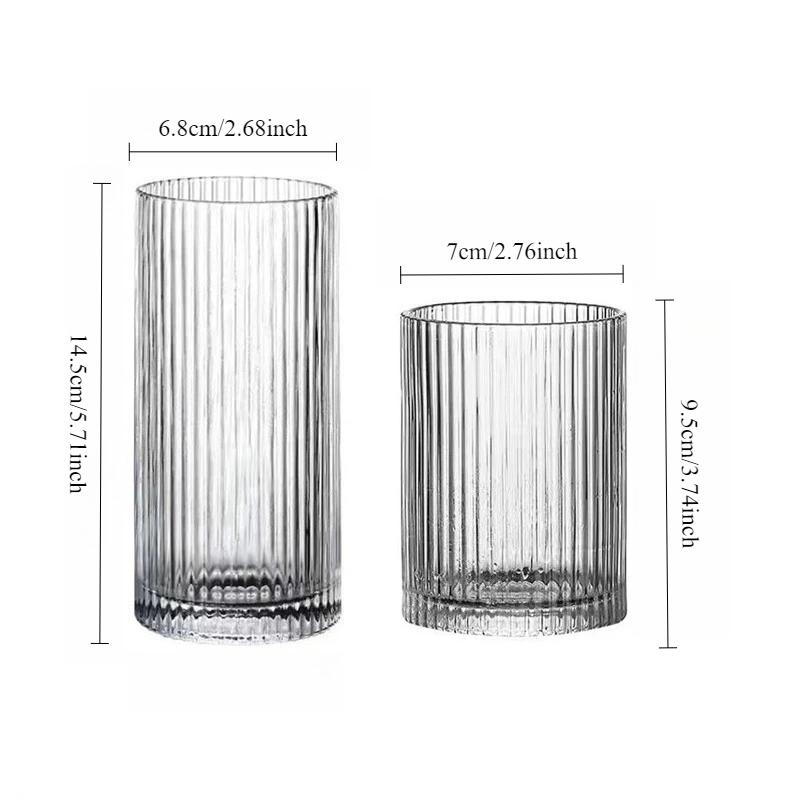 250ml/360ml Korean Style Glass Cups Cocktail Glass Drinking Glasses Mojito Cup Juice Beverage Cups Water Bottle New Year Gifts