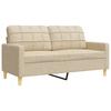Vidaxl 3-Cz. Sofa Set with Footrest, Cream, Fabric Upholstered