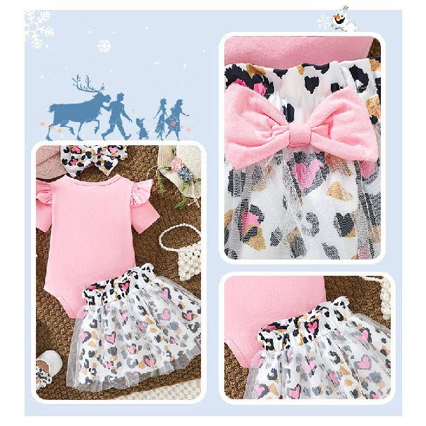 Mädchenbekleidung Doppellagiges Oberteil mit Flatterärmeln und Buchstabenprint mit Laternen-Schleifenshorts Trendiges Mädchen-Set