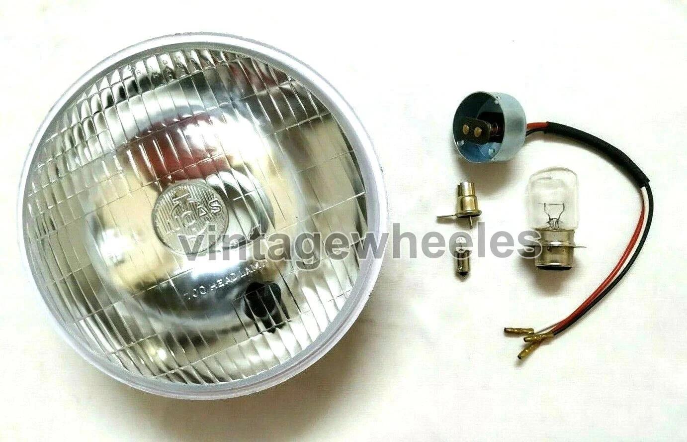 

Lucas Original 7 Inch Headlamp Unit Pilot RHD Triumph T100CTR6RT120R 500cc650cc