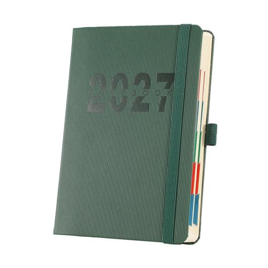 Monthly Index Planner 2027 A5 Daily Planner, Vertical Grain Hardcover 320 Page Goal Setting Agenda Schedule Notebook, English Calendar Organizer