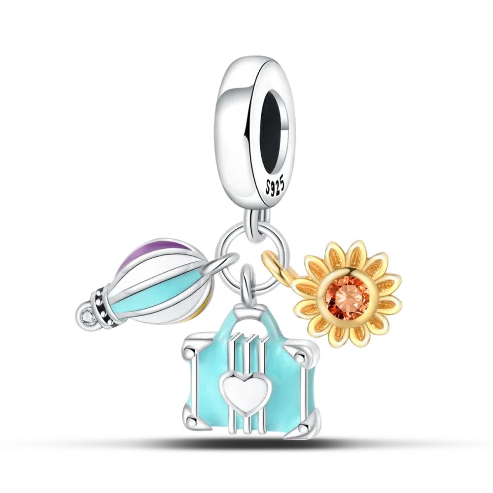 Kupferanhänger Niedliches Tier Kletterfrosch Anhänger Blau Grün Passend für Original Armband Damen Armband Geschenk