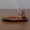 Red Copper Wire Burner Ornaments Crafts Frog Lotus Leaf Incense Stick And Base Simple Modern Living Room Decorations Fur