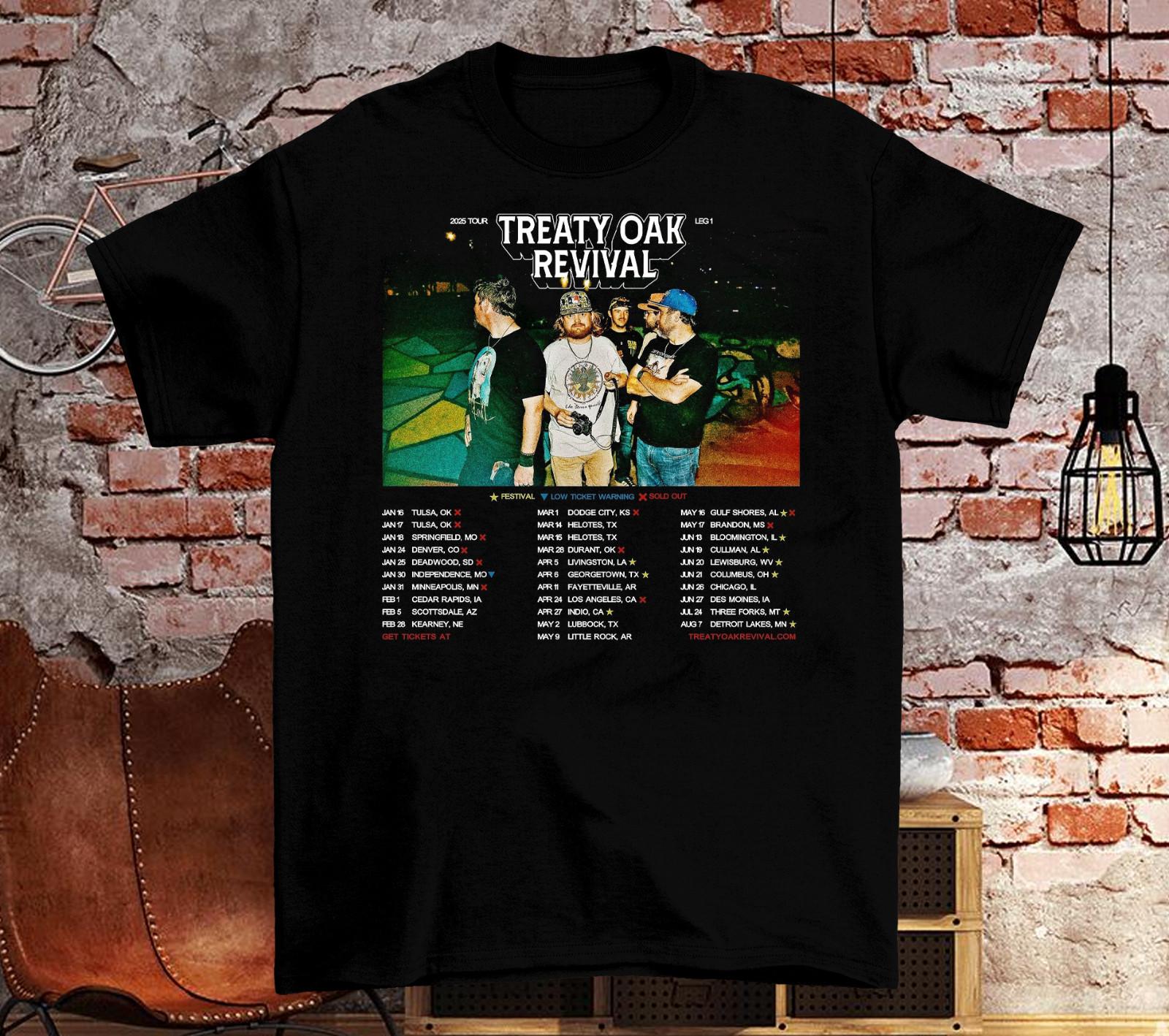 NEW Treaty Oak Revival 2025 Tour Dates T Shirt Black All Size OB1063 M
