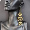 Moonphase Declaration Earrings With Geometric Alloy Design For Women Fall