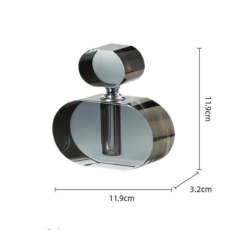 Креативная стеклянная бутылка Хрустальная бутылочка для духов Геометрическая эллиптическая стеклянная банка Прозрачные аксессуары для домашнего декора