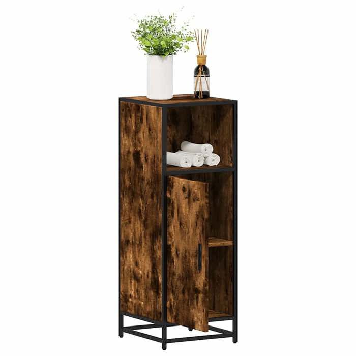 VidaXL Bathroom Cabinet Smoked Oak 35x37.5x100cm Engineered Wood, Bathroom Storage Cabinet, Bathroom Cabinet, 849241