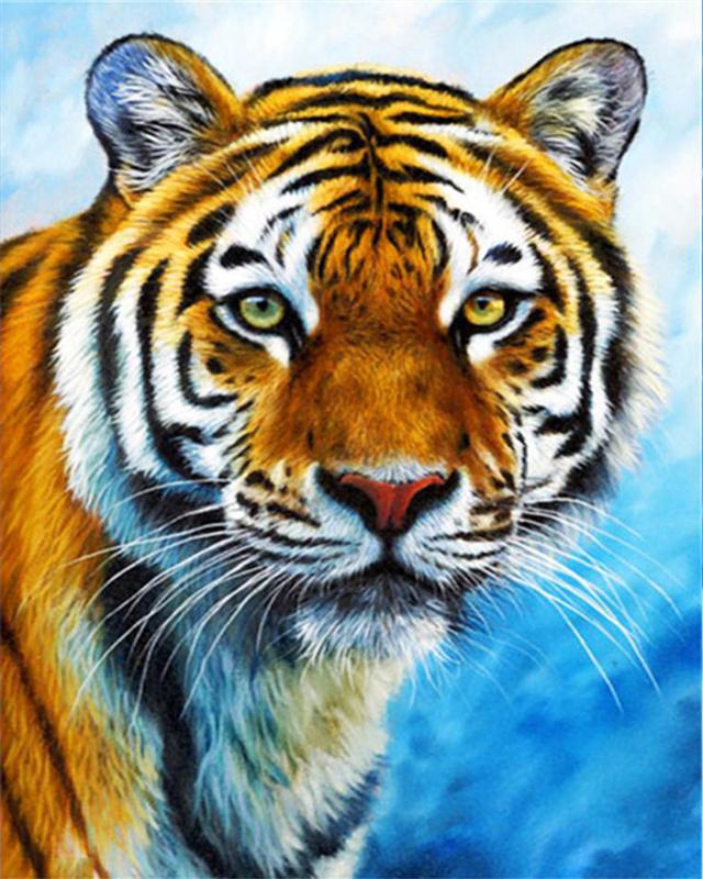 Diamond Painting Kit Animal 5D DIY Diamond Embroidery White Tiger Pictures Of Rhinestones Mosaic Sale Craft Kit