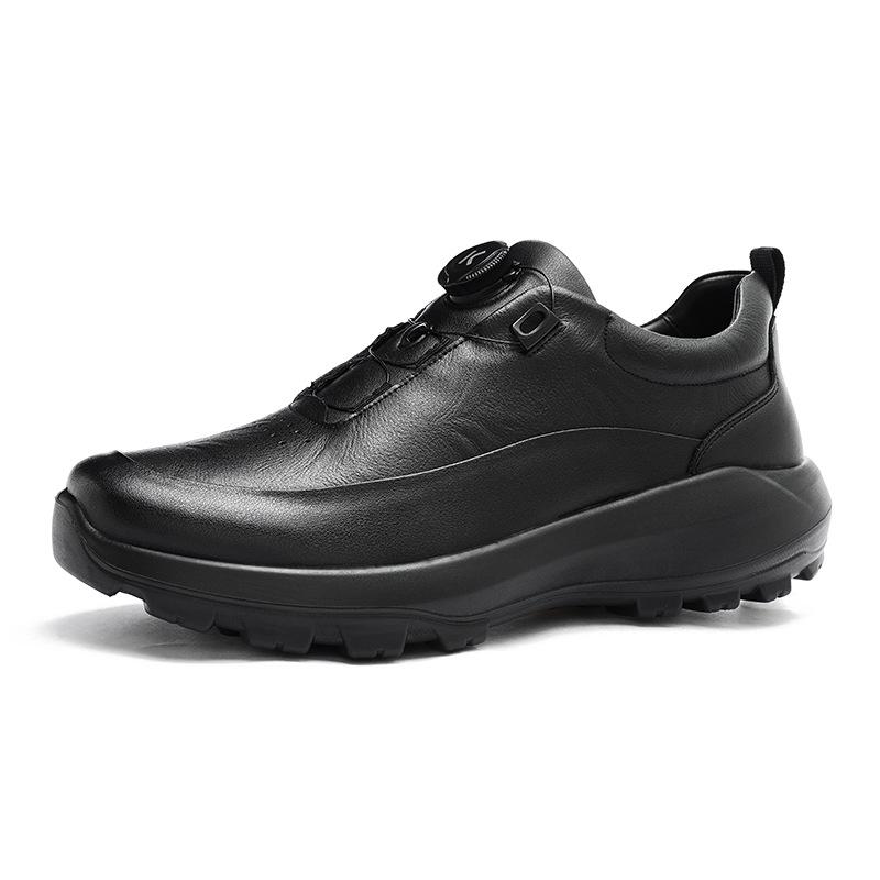 Men's button foam sole leather shoes high-end rotating button Neilio size standard fashion soft sole