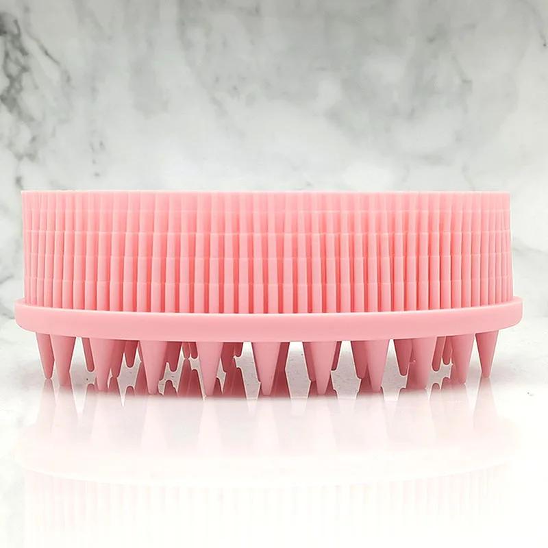 Exfoliating Silicone Body Brush,2 in 1 Bath and Shampoo Brush,Wet and Dry Scalp Massager,Premium Silicone Loofah,Lathers Well