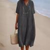 Women's Versatile Casual Solid Color Cotton and Linen Skirt