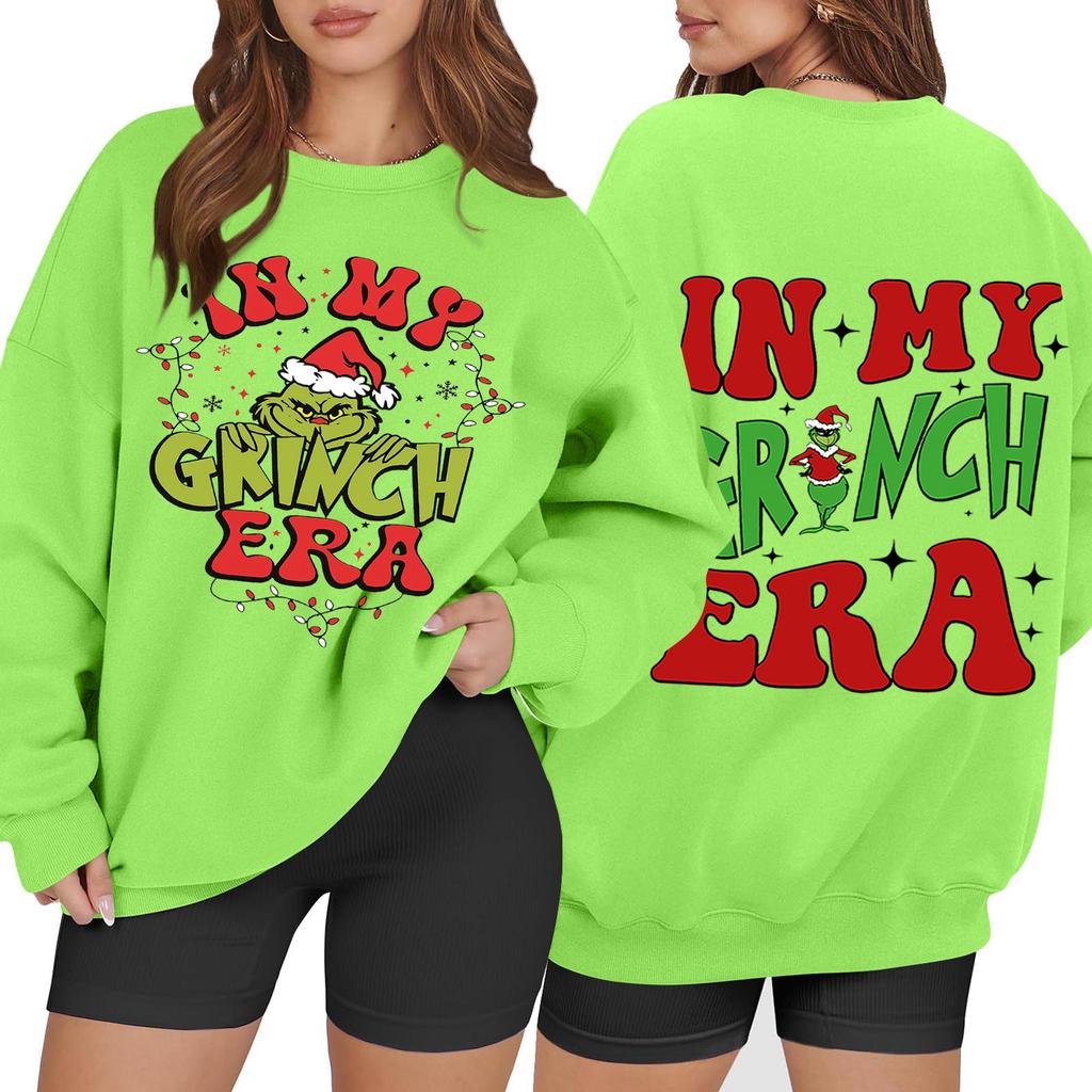 Women's Casual Fashion Long Sleeve Christmas Printed Round Neck Sweatshirt Top
