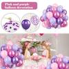 52PCS Metallic Pink Purple Balloons Set Hot Pink Latex Balloons Gold Confetti Pearl Balloons for Wedding Birthday Party Decor