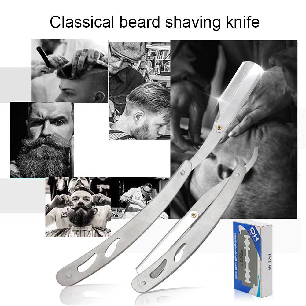 6pcs Beard Kit Shaving Knife Blade Beard Brush Scissors Storage Bag Modeling SetBeard Care Set