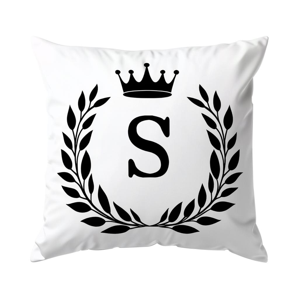 A-Z Crown Letters Decorative Cushions Pillowcase Polyester Cushion Cover Throw Pillow Sofa Decoration Pillowcover Home Decor