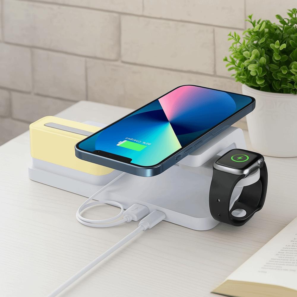 Plastic Wireless Charging Clock Fast Charging Wireless Charger Clock  Mobile Phone Charging