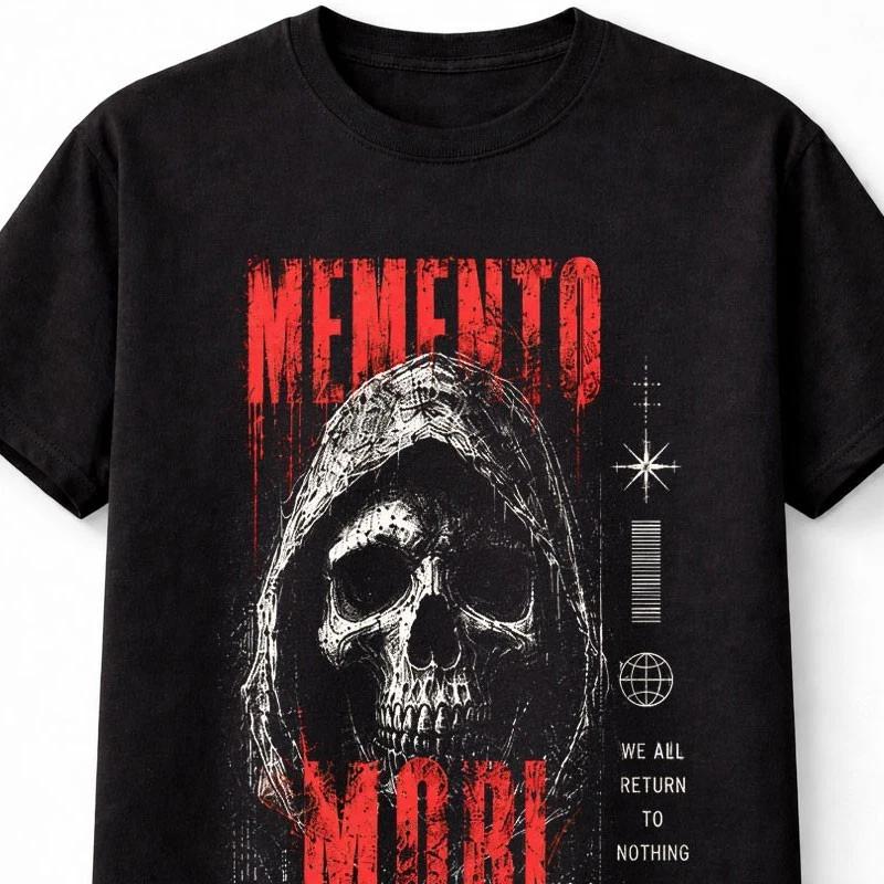 MeUnisexto Mori Skull Gothic Death Philosophy Graphic Unisex TShirt S