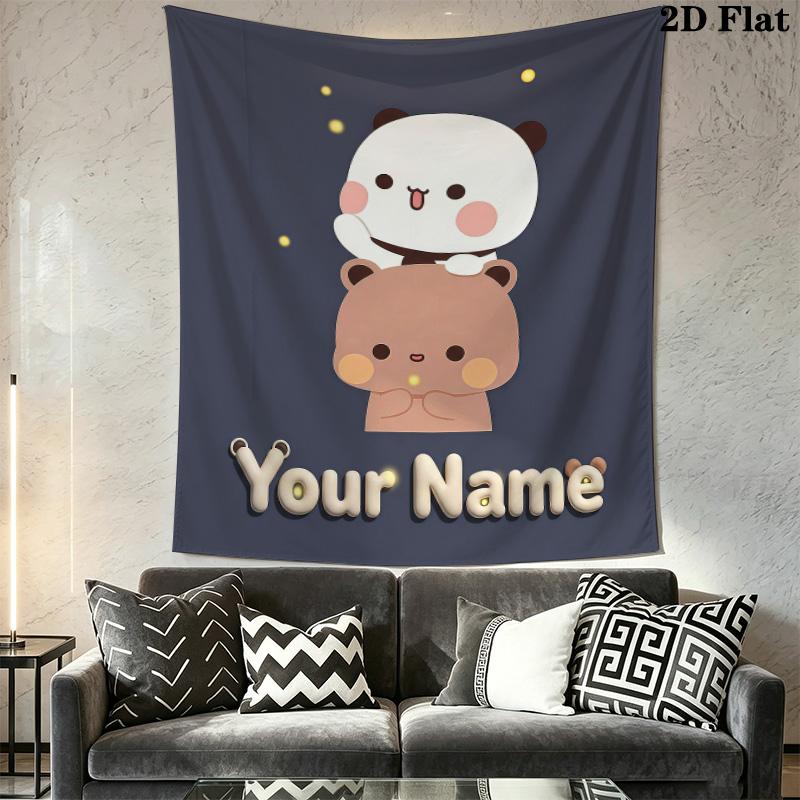 PeacHE Goma Custom Name Wall Tapestry Aesthetic Wall Hanging Printed Fabric Blanket Decorative Tapestries for Bedroom Living Room Home Decor