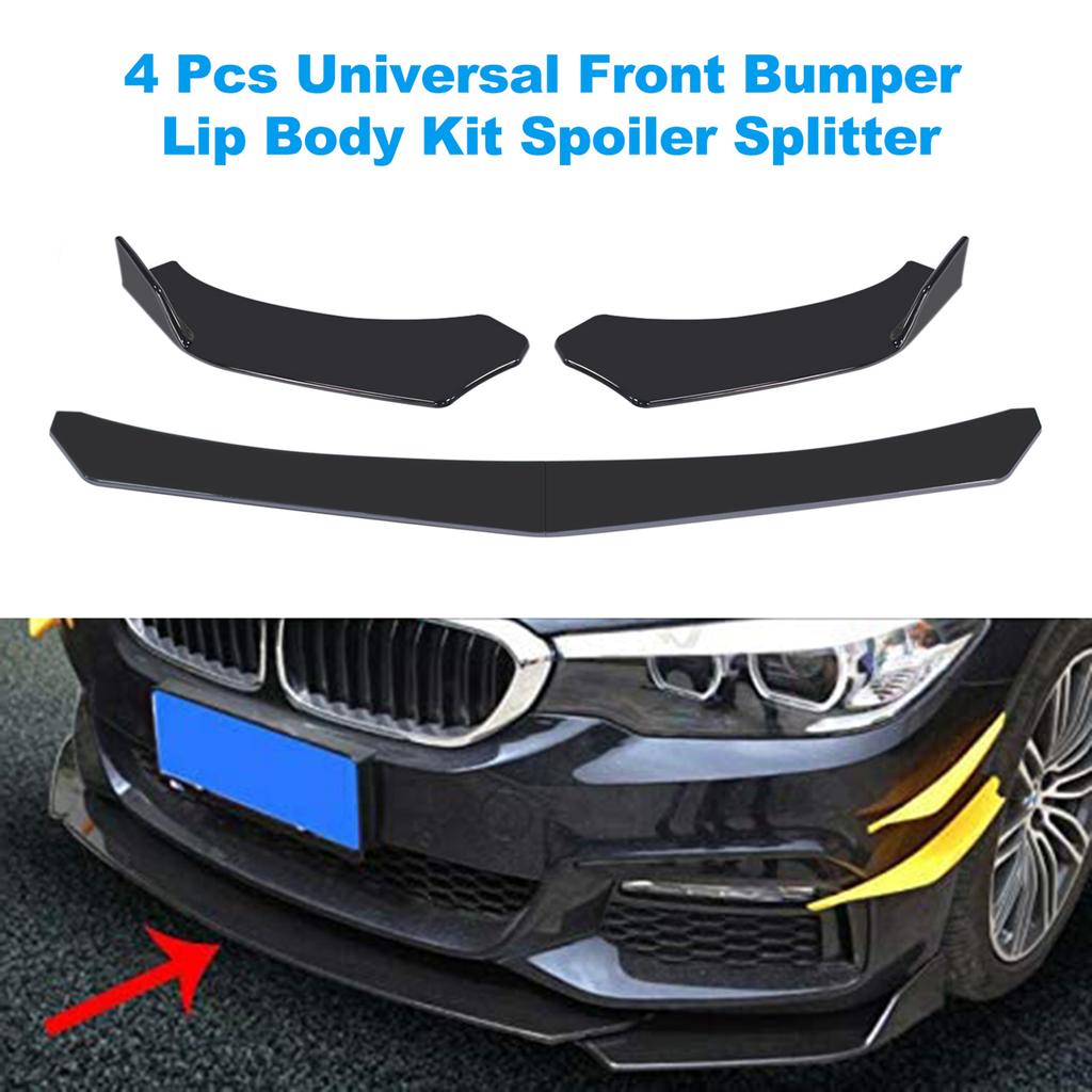 Front Bumper Lip Body Kit Segmented Front Spoiler Lip Abs Bumper Ducktail Lip Splitter Sporty Exterior Body Kit