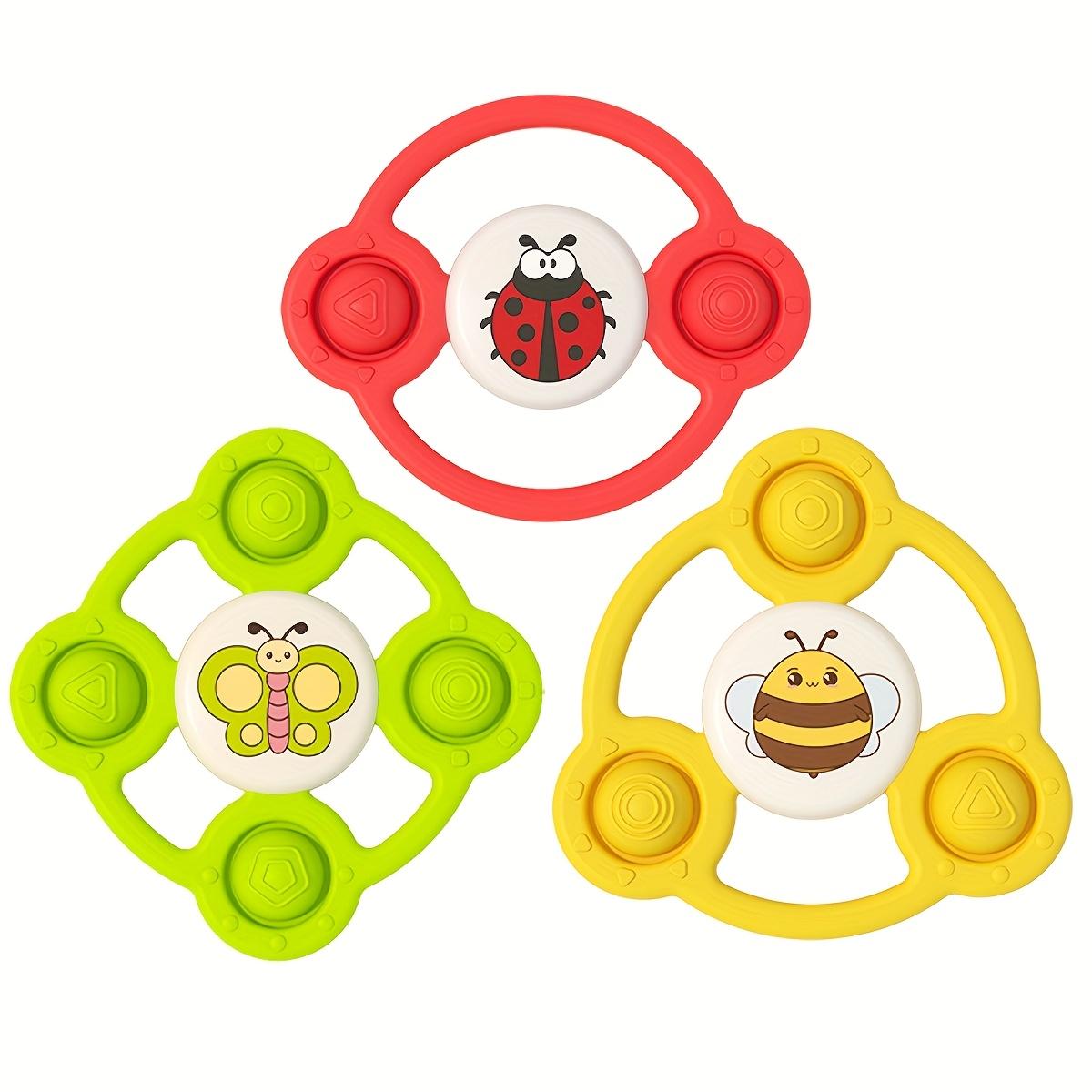 

Детская присоска гироскоп игрушка насекомое вращающаяся сенсорная игрушка с дизайном божьей коровки и пчелы, вращательное движение при нажатии, прочный пластик, 3 цвета для младенцев и малышей 3pcs