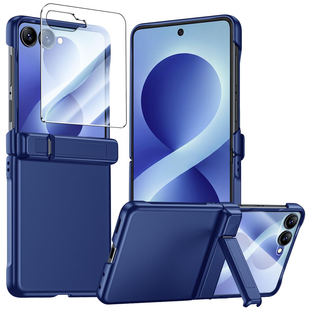 Slank Passende Opvouwbare Telefoonhoes met Ingebouwde Standaard en Volledige Bescherming voor Samsung Galaxy Z Flip8-Roze