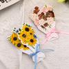 Flower Pattern 3D Foldable Bouquet Greeting Card Blessing Words Wedding Invitation DIY Card Birthday Gift Greeting Card