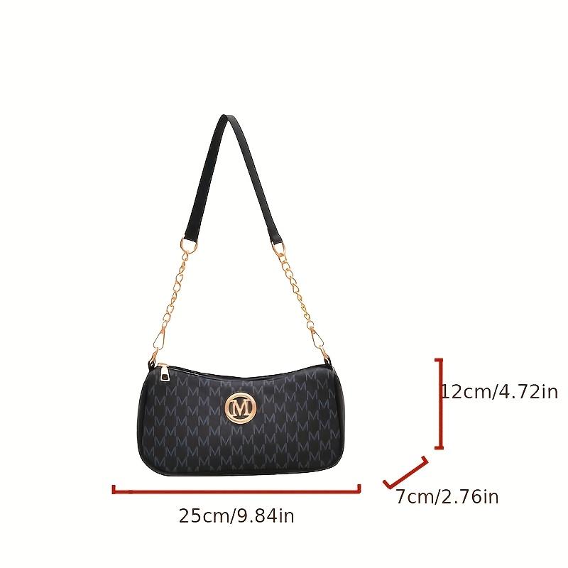 French Retro Underarm Bag for Women, New Model, Letter Print, Small Square Bag, Chain Shoulder Bag, Handbag