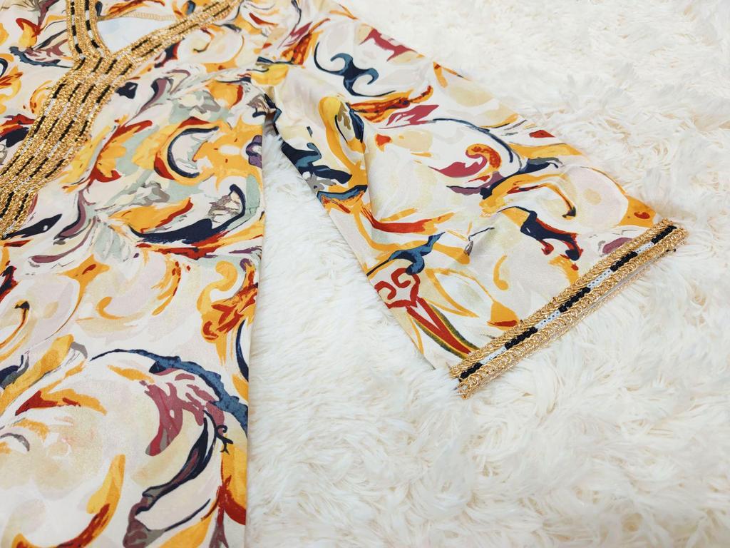 AB105-B Jesienno-zimowa abaja matka-córka: Strój dla rodziny z Bliskiego Wschodu i Zachodu z rozmiarami dla starszych dzieci.