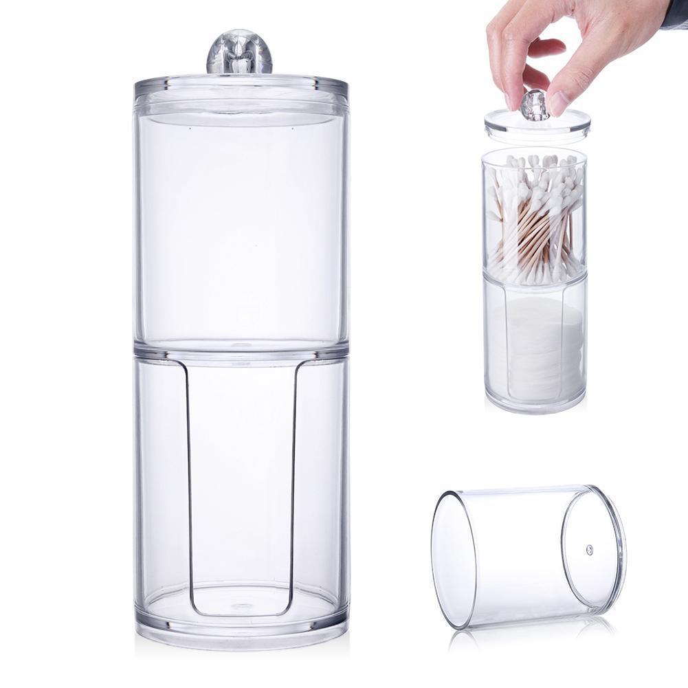 Cotton Swab & Cosmetic Storage Box - Transparent Acrylic Jewelry & Hairpin Organizer