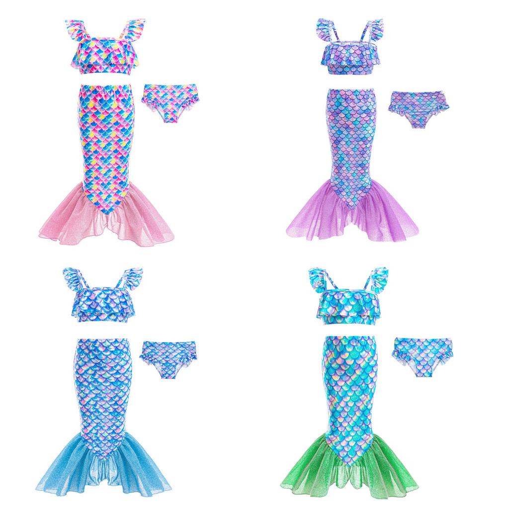 Cross-border foreign trade foreign style girls swimsuit princess mermaid tail beach bikini children's swimming suit girls