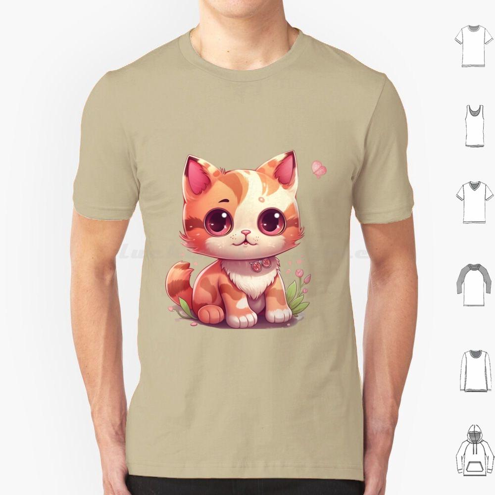 Kawaii Charming Kitty T Shirt Men Women Kids 6xl Cute Cat Illustration Cartoony Cat Design Meowing Cat Art Playful Cat