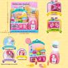Vending Machine Play Set Toys for Kids Cash Register Playset Realistic Mini Drink Food Fruit Dispenser Toys for Girls Boys
