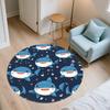 Cartoon Shark & Tiger Pattern Round rug,Carpet Rug for Living Room Bedroom Playroom ,Non-slip Floor Mat,Holiday Gifts and Birthday Gifts.