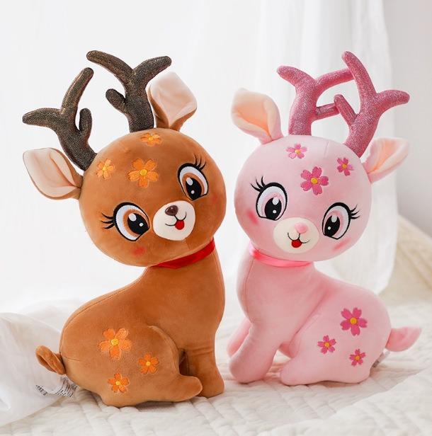 Cute Sika Deer Doll Deer Doll Plush Elk Sleeping Pillow Gifts for Boys and Girls