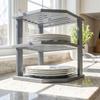 Large Capacity 3 Tier Bamboo Corner Shelf Simple Space Saving Spice Jars Storage Rack Stable Bread Display Rack