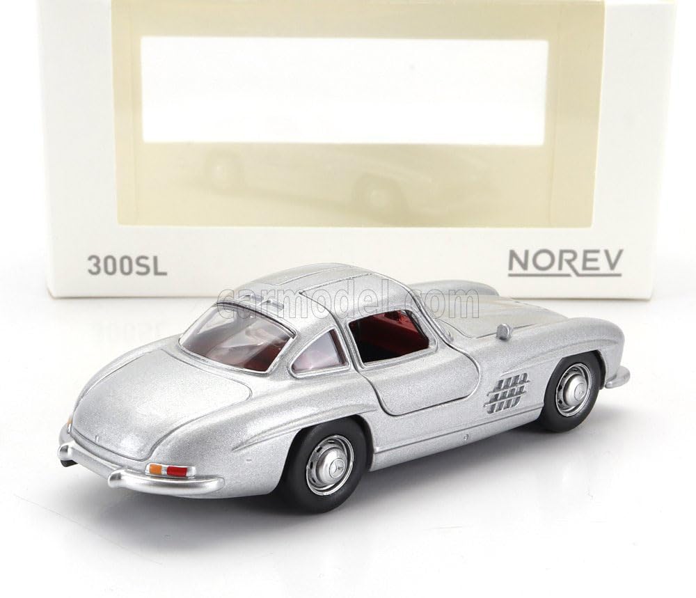NOREV 1/43 Mercedes-Benz 300SL (W198) 1954 Silver NOREV Gullwing Door Opening Miniature Car