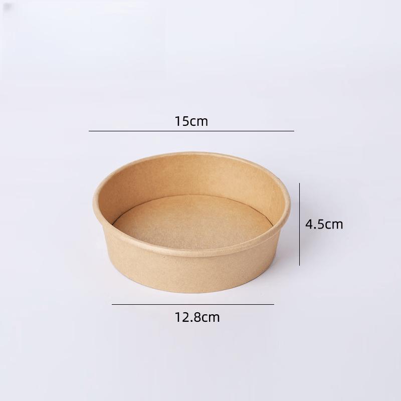Mingling 500ml Kraft Paper Disposable Round Bowls with Lids, 50-Pack