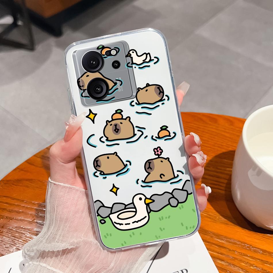 Clear Case For Xiaomi 13T Pro Soft TPU Silicone Cute Cartoon Back Cover For Xiaomi 13 T 13TPro Anti Drop Lightweight Phone Cases