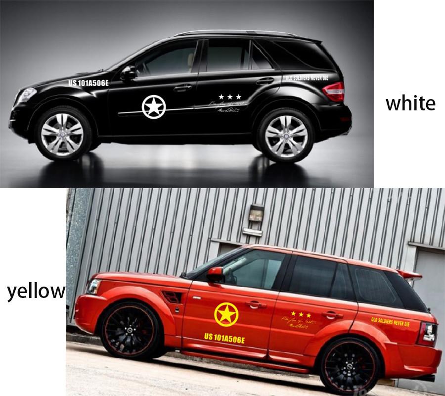 1 Pair Black Car SUV Vinyl Graphic Car Body Speed pentagram DIY Decals Stickers