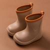 Solid Color Children's Rain Boots Outer Wear Thick-soled Medium Tube Non-slip Waterproof Simple Rain Shoes Outdoor Four-season Rubber Shoes