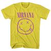 T-SHIRT NIRVANA Visage Souriant Violet NEUF S M L XL 2X produit officiel du groupe