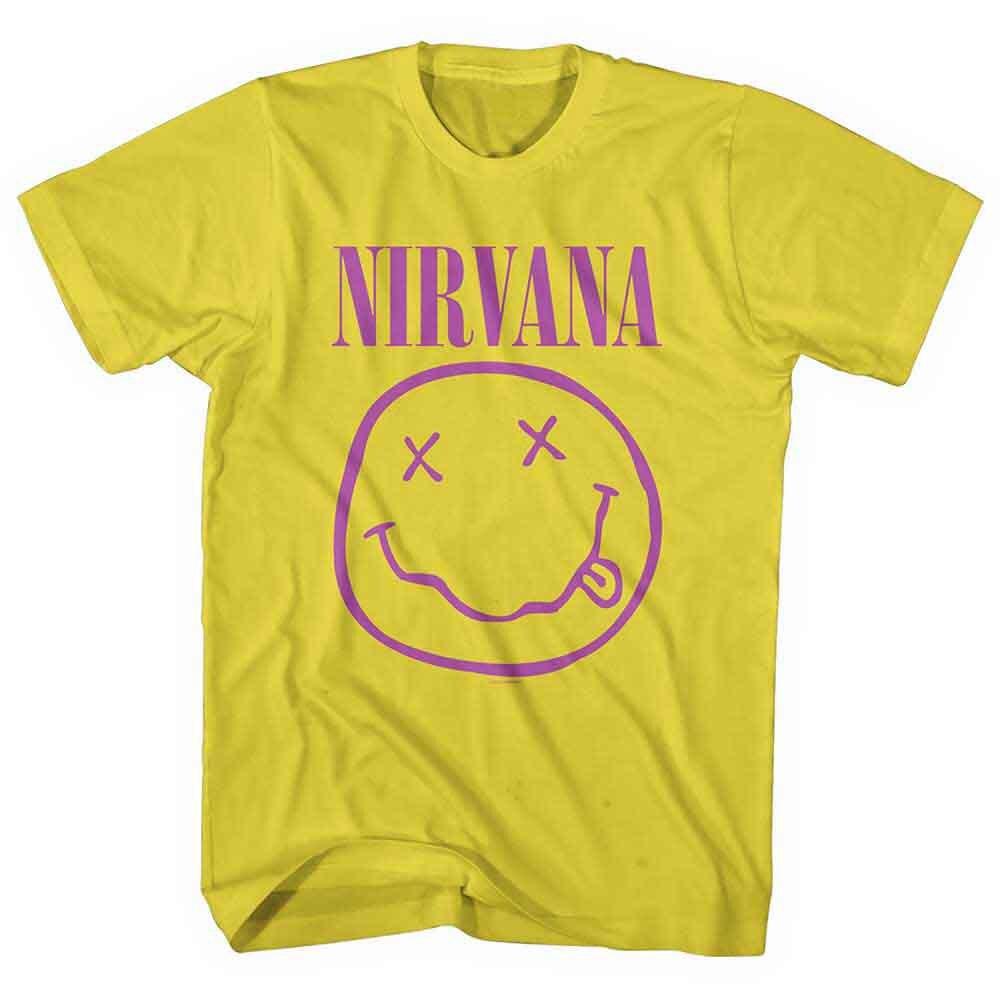 NIRVANA Purple Smile Face T-SHIRT NEW S M L XL 2X Official Band Merch