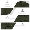 Men Heavyweight Loose Fit Jacquard Polo Shirt Workwear Multi Pocket Casual Short Sleeve Outdoor Shirt with Contrast Details