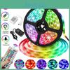 פס תאורת לד גמיש RGB 5/10 מטר עמיד במים 3528 SMD 300/600 נורות עם שלט רחוק**
