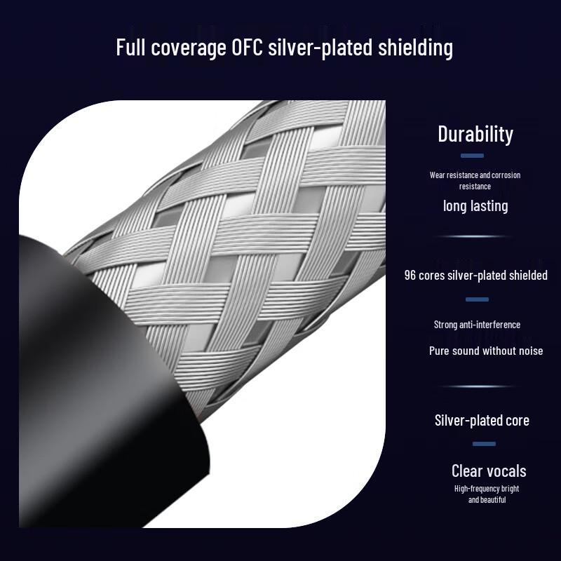 YYTCG Silver-Plated 4.4mm Balanced Audiophile Audio Cable