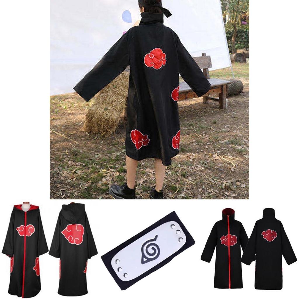 Naruto Akatsuki Uchiha Itachi Fantasia Cosplay Roupão Manto Capa Tecido Macio
