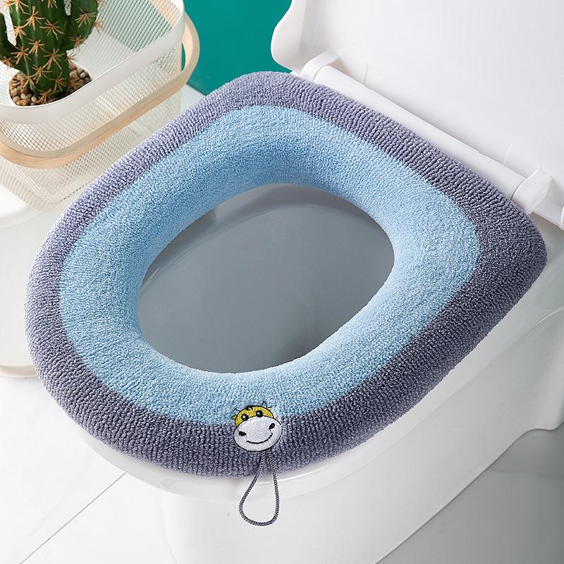 Universal Plush Velvet Winter Toilet Seat Cover & Cushion Ring