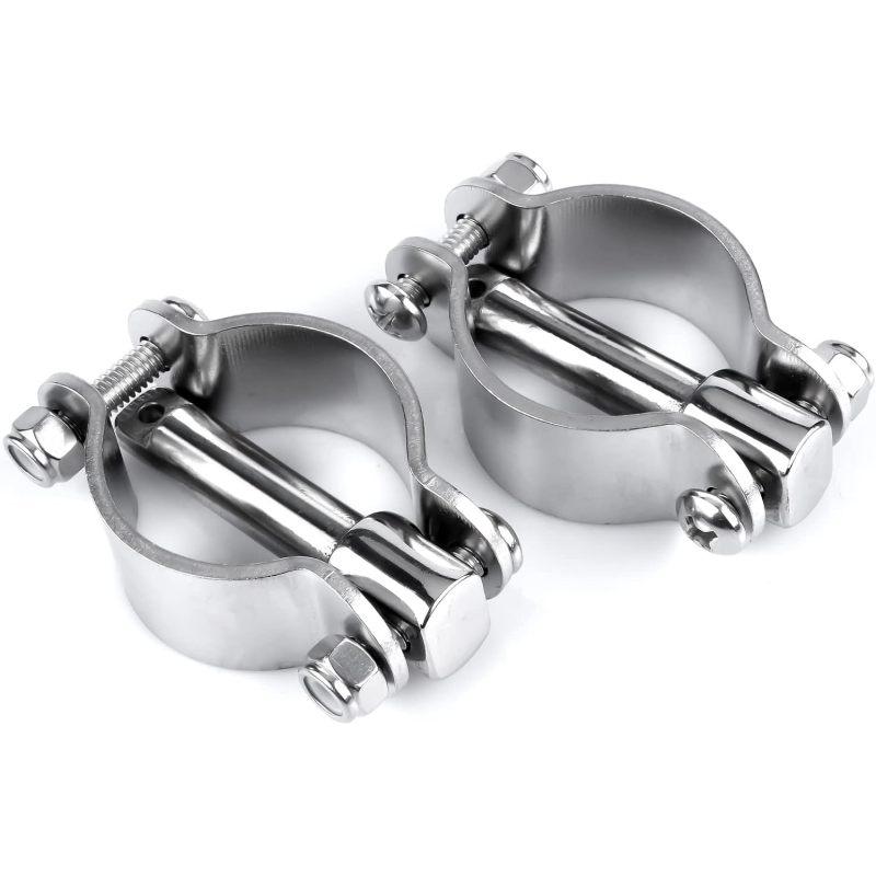2-pakning med 316 rustfritt stål klemfester for åregafler eller årelåser, båtåregaffelhylse marine yacht